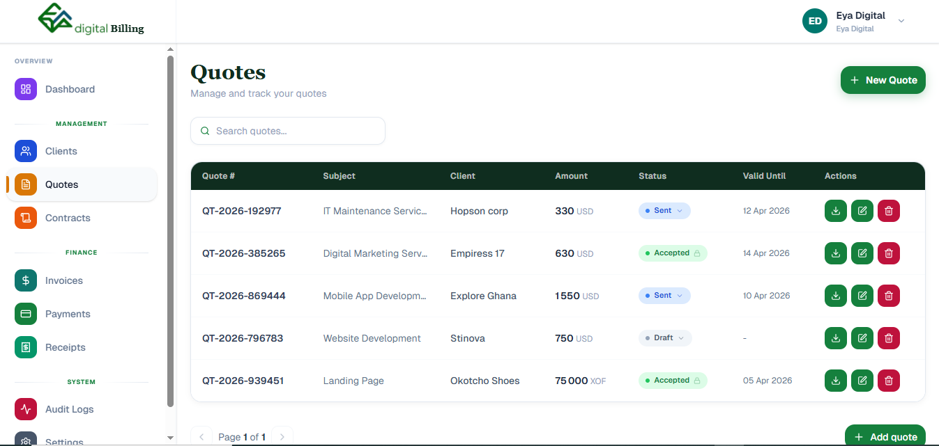 Billing API Facturation pour Freelances — aperçu 3