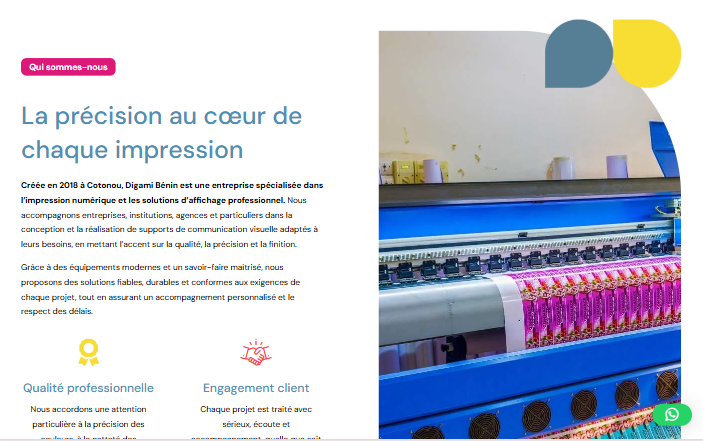 Digami Bénin : Site Corporate — aperçu 3