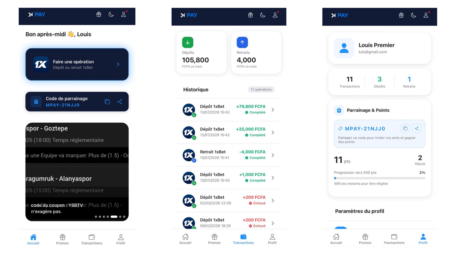 MPAY : Plateforme Mobile de Recharge & Retrait — aperçu 3