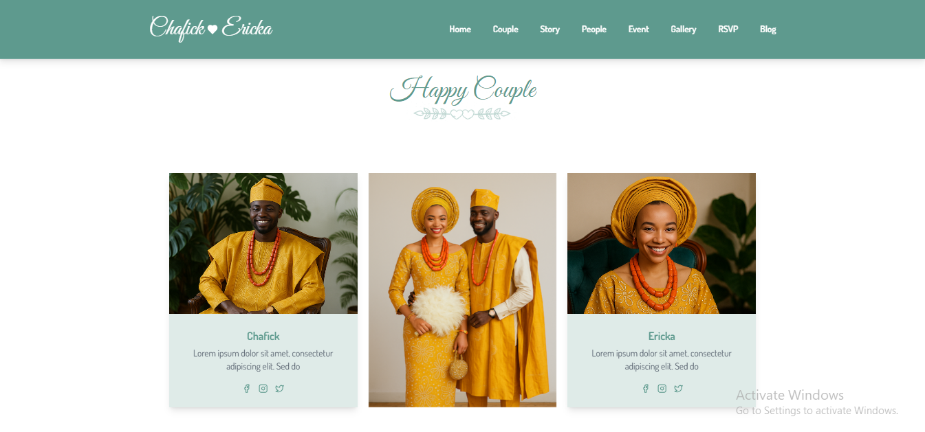Page de Mariage : Chafick & Ericka — aperçu 2