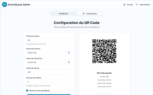 SmartQueue : Système de Gestion de File d'Attente via QR Code — aperçu 2