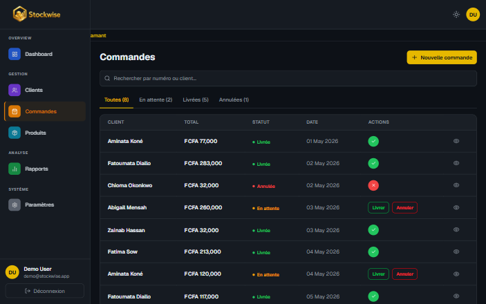Stockwise : Gestion de Commandes pour Vendeurs WhatsApp — aperçu 3